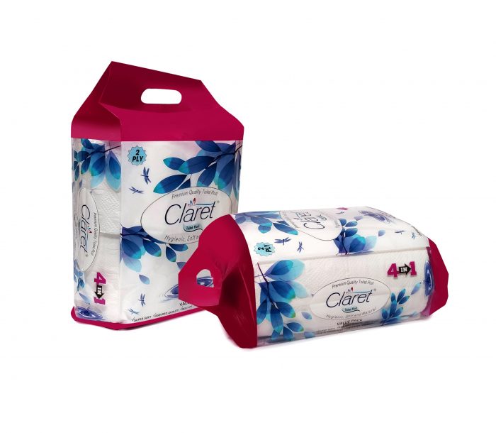 Claret Toilet Roll 4 in 1 (2 Ply)