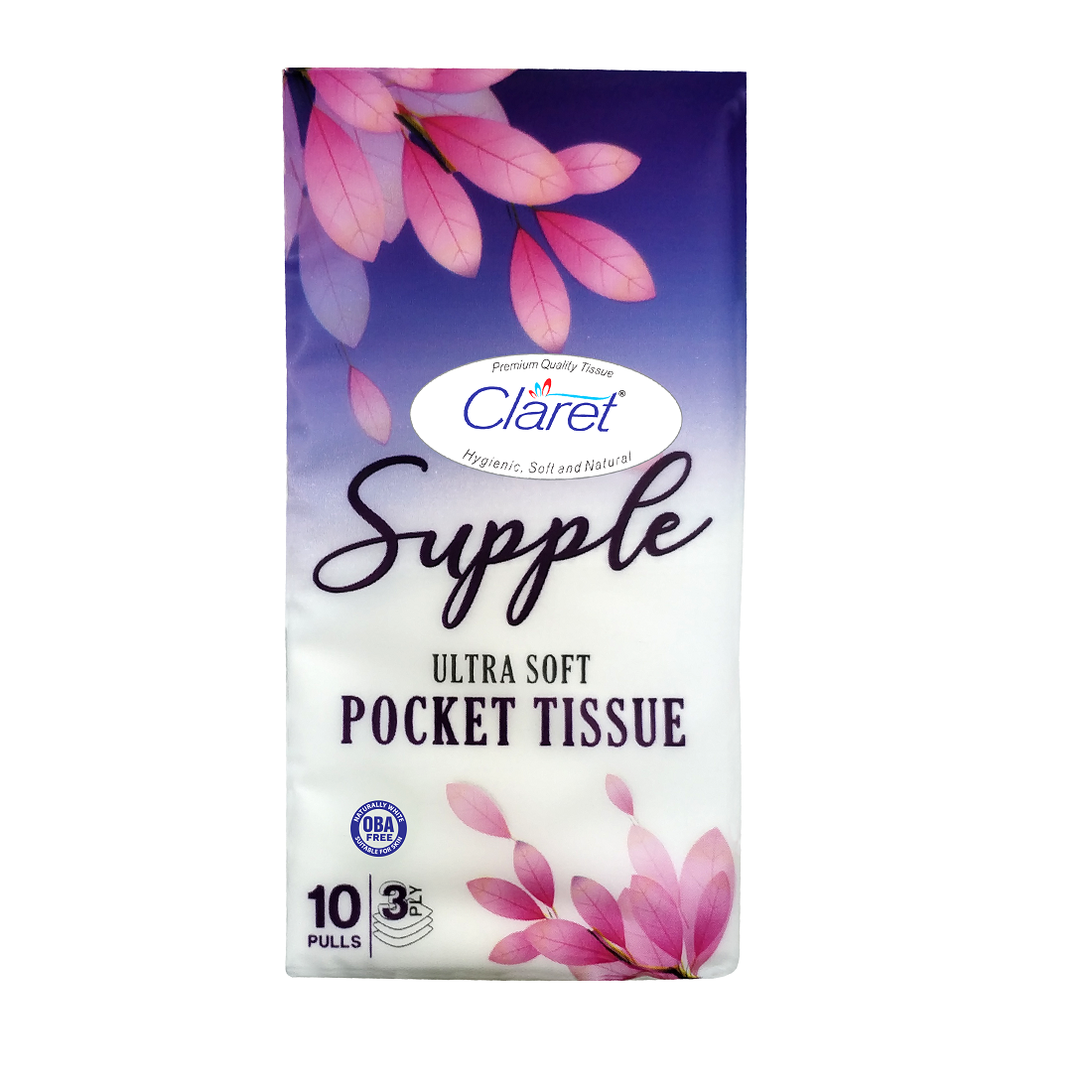 Claret Supple Ultra Soft Pocket Tissue (10 Pulls, 3 Ply)